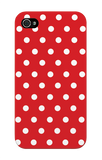 Grafikcase iPhone 4/4S case: White Polka Dots on Red