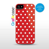 Grafikcase iPhone SE/5/5S case: White on Red Polka Dots