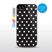 Grafikcase iPhone SE/5/5S case: White on Black Polka Dots