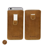 Artisanpouch genuine full-grain European leather pouch case - for Apple iPhone 6/6s Plus, 7 & 8