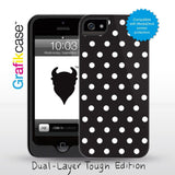 Grafikcase iPhone 5 case: White on Black Polka Dots