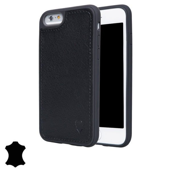 Artisancase Apple iPhone 6/6s leather case -  Black leather with Cream stitching - With card slot