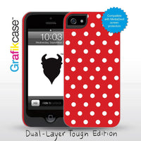 Grafikcase case: White Polka Dots on Red