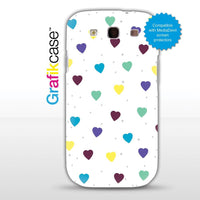 Grafikcase Samsung Galaxy S III case: Multicoloured Hearts - Glossy