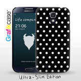 Grafikcase Samsung Galaxy S4 case: White on Black Polka Dots