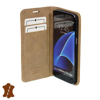 Artisancover genuine European leather case with integrated stand and card holders - Samsung Galaxy S7 Edge - 3rd Generation