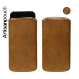 Artisanpouch genuine full-grain European leather pouch case - for Apple iPhone SE/5/5S