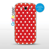 Grafikcase case: White Polka Dots on Red