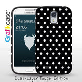 Grafikcase Samsung Galaxy S4 case: White on Black Polka Dots