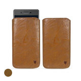 Artisanpouch genuine full-grain European leather pouch case - for Sony Xperia X