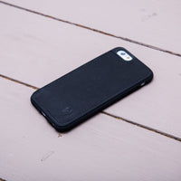 Artisancase Apple iPhone 6/6s leather case -  Black leather with Cream stitching - With card slot