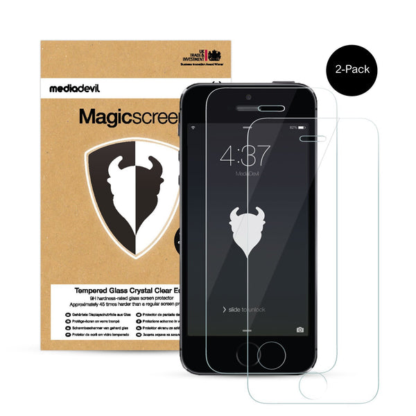 Magicscreen screen protector: Tempered Glass Clear (Invisible) edition - Apple iPhone SE/5/5s -  (2-Pack)