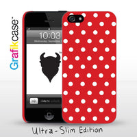 Grafikcase iPhone SE/5/5S case: White on Red Polka Dots