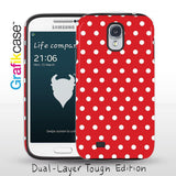 Grafikcase Samsung Galaxy S4 case: White on Red Polka Dots