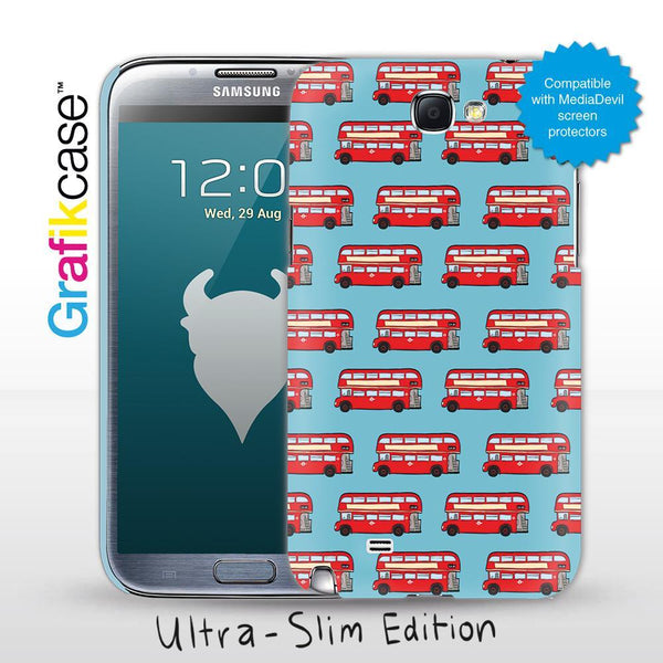 Grafikcase Samsung Galaxy Note II / 2 case: London Buses - Glossy