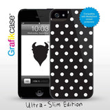 Grafikcase iPhone 5 Ultra-slim case edition: White on Black Polka Dots - Glossy